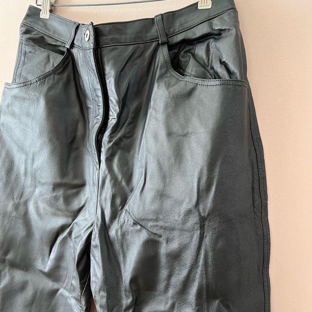 Vintage Leather Paper Bag Pants